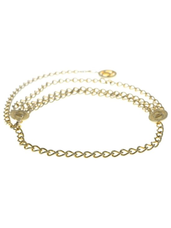 Chanel CC Logo Triple Chain Belt Gold main image 6